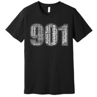 901 Memphis Typography Word Art Premium T-Shirt