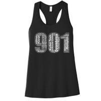 901 Memphis Typography Word Art Women's Racerback Tank