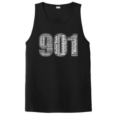 901 Memphis Typography Word Art PosiCharge Competitor Tank