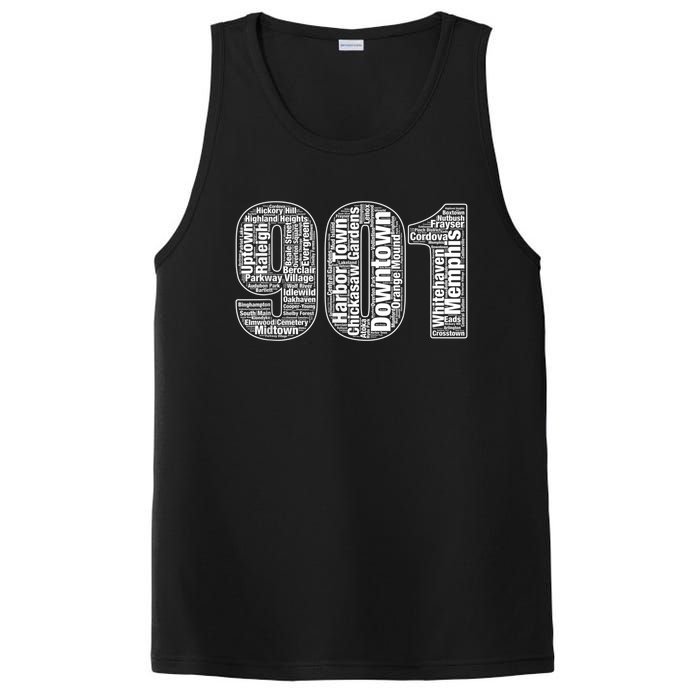 901 Memphis Typography Word Art PosiCharge Competitor Tank