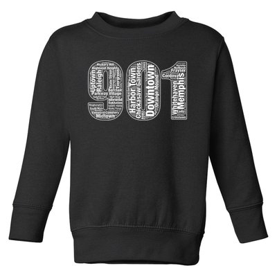 901 Memphis Typography Word Art Toddler Sweatshirt