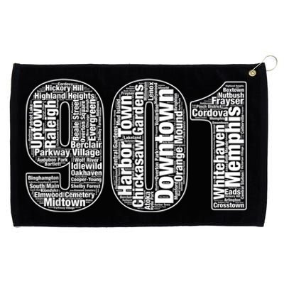 901 Memphis Typography Word Art Grommeted Golf Towel