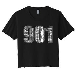 901 Memphis Typography Word Art Women's Crop Top Tee