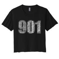 901 Memphis Typography Word Art Women's Crop Top Tee