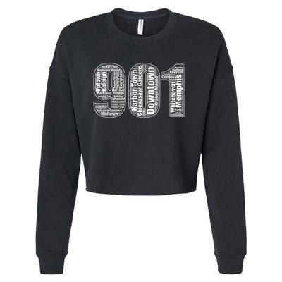 901 Memphis Typography Word Art Cropped Pullover Crew