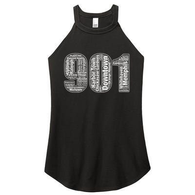 901 Memphis Typography Word Art Women's Perfect Tri Rocker Tank