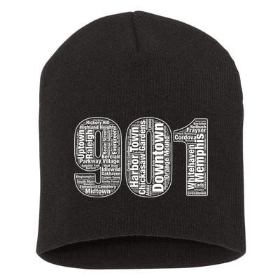 901 Memphis Typography Word Art Short Acrylic Beanie