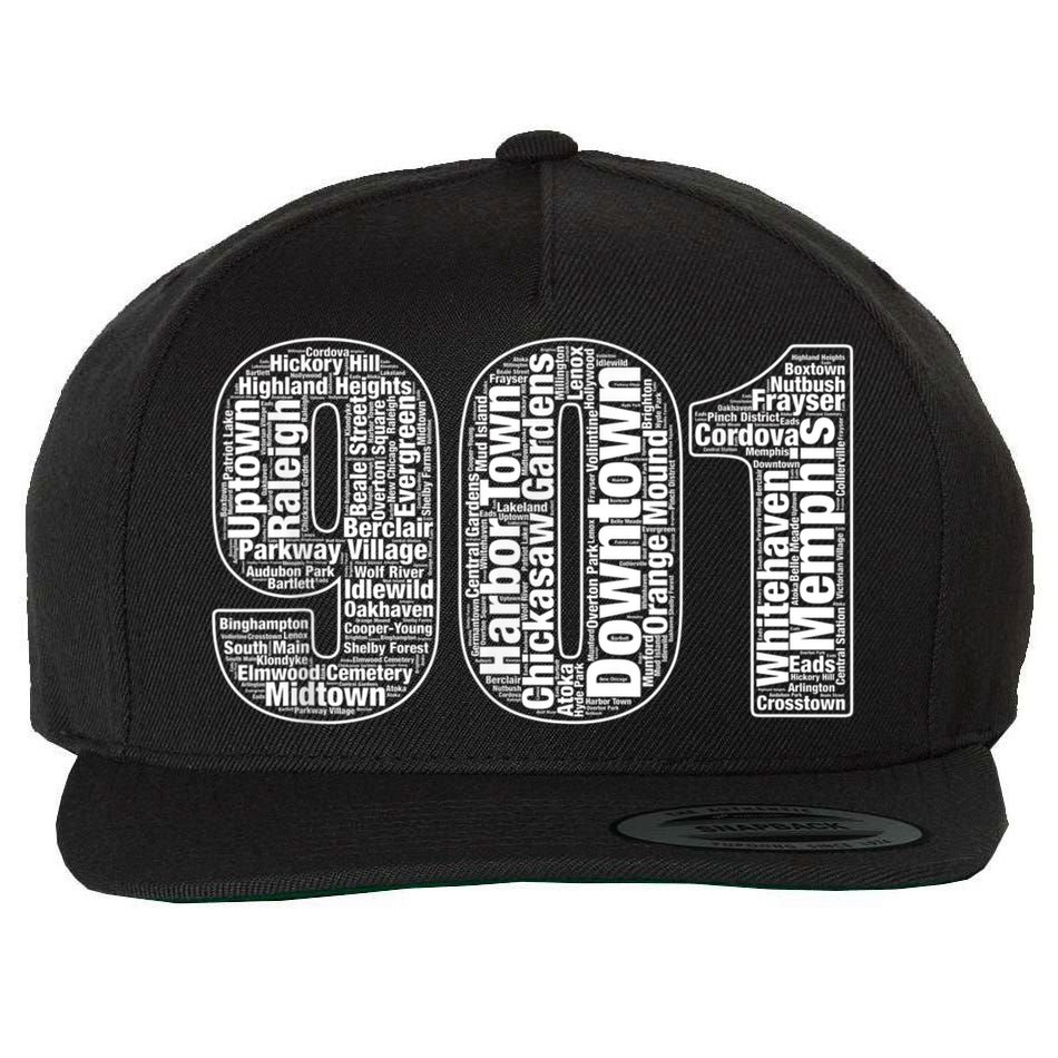 901 Memphis Typography Word Art Wool Snapback Cap