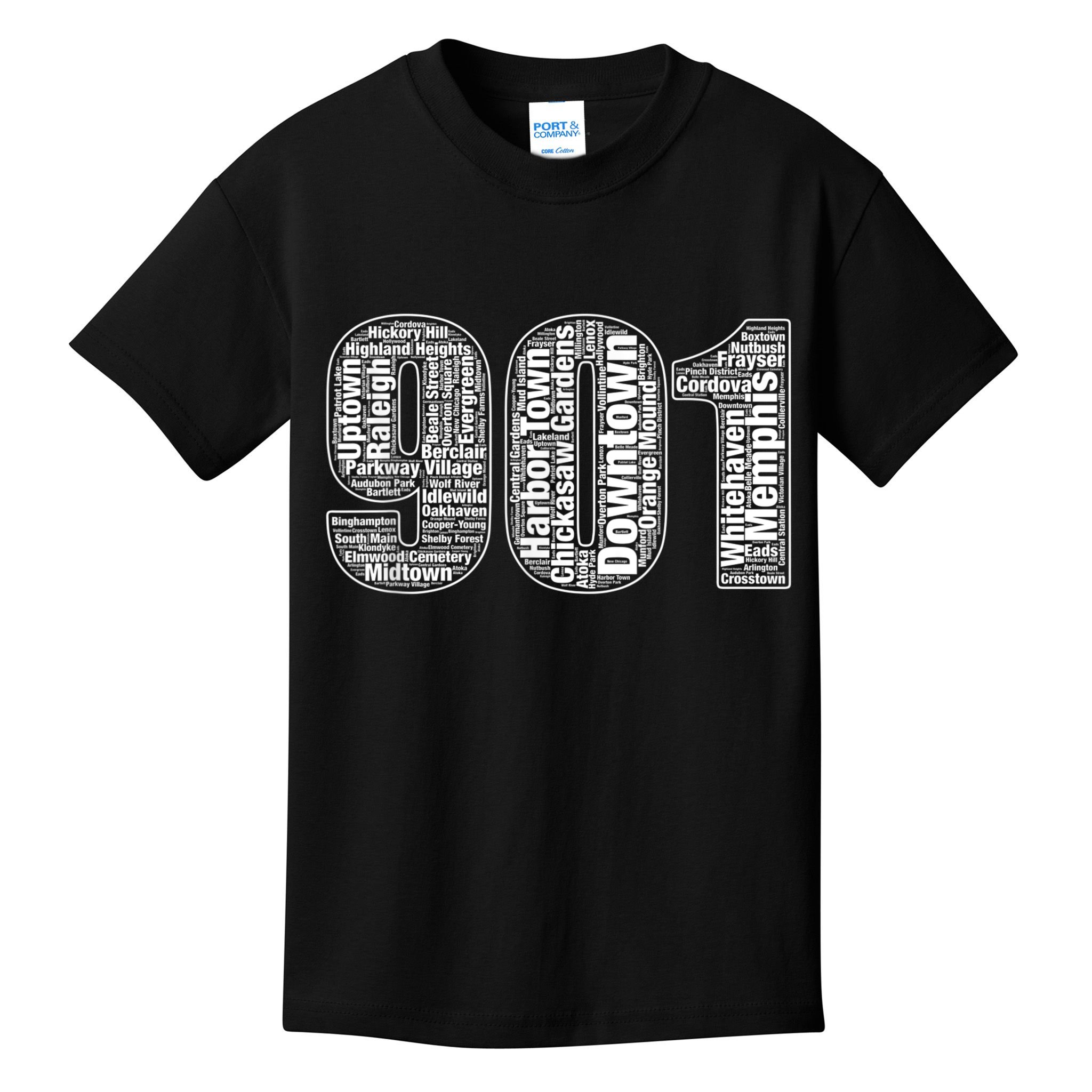 901 Memphis Typography Word Art Kids T-Shirt