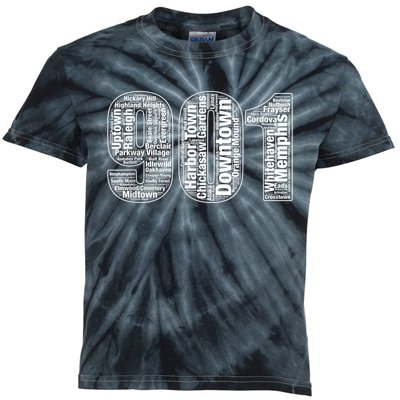 901 Memphis Typography Word Art Kids Tie-Dye T-Shirt