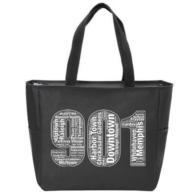 901 Memphis Typography Word Art Zip Tote Bag