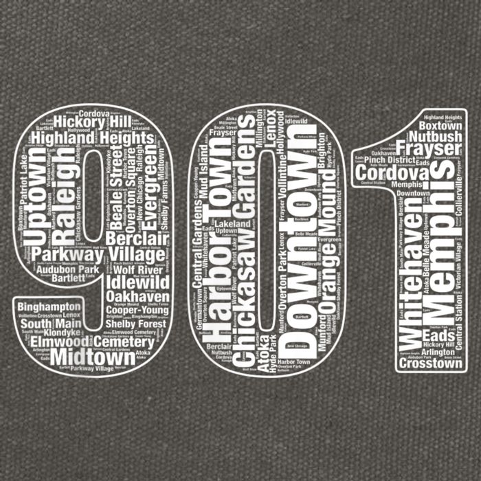 901 Memphis Typography Word Art Cotton Canvas Backpack