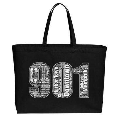 901 Memphis Typography Word Art Cotton Canvas Jumbo Tote