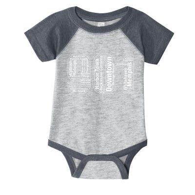 901 Memphis Typography Word Art Infant Baby Jersey Bodysuit