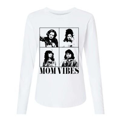 90’S Mom Vibes Vintage Funny Cool Mom Trendy MotherS Day Womens Cotton Relaxed Long Sleeve T-Shirt