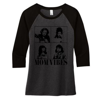 90’S Mom Vibes Vintage Funny Cool Mom Trendy MotherS Day Women's Tri-Blend 3/4-Sleeve Raglan Shirt