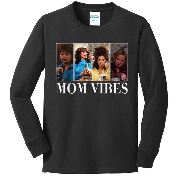 90’S Mom Vibes Funny Mom Life MotherS Day Kids Long Sleeve Shirt