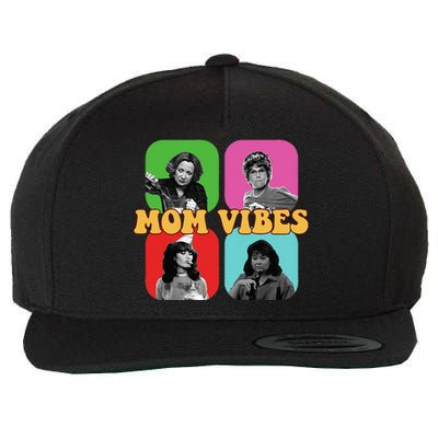 90’S Mom Vibes Vintage Retro Funny Mom Life Wool Snapback Cap