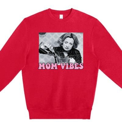 90’S Mom Vibes Vintage Retro Funny Mom Life Mother Day Premium Crewneck Sweatshirt