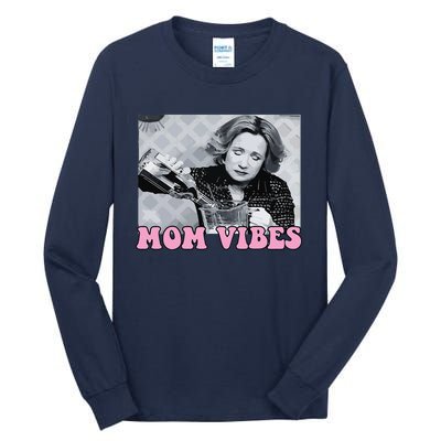 90’S Mom Vibes Vintage Retro Funny Mom Life Mother Day Tall Long Sleeve T-Shirt