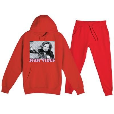 90’S Mom Vibes Vintage Retro Funny Mom Life Mother Day Premium Hooded Sweatsuit Set