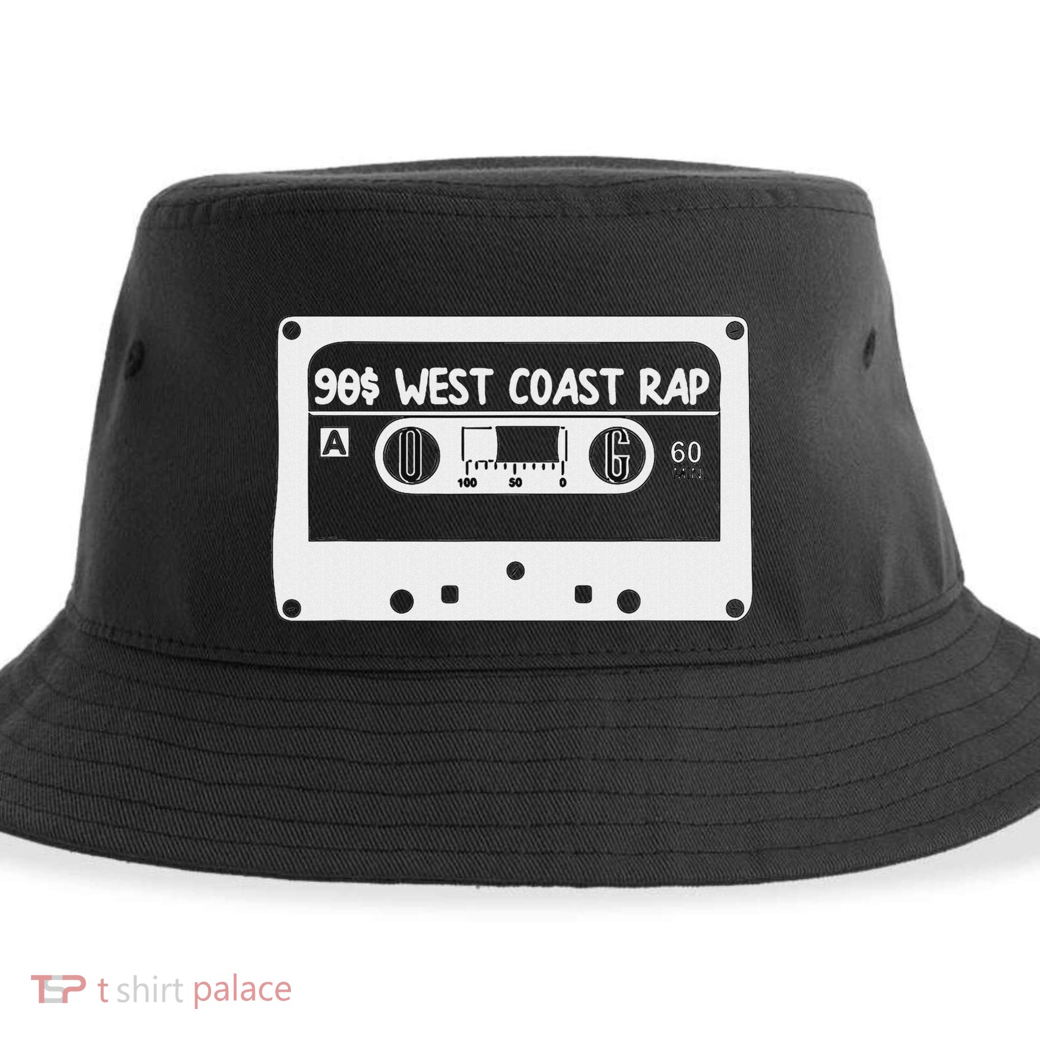 90s Music West Coast Hip Hop Cassette Sustainable Bucket Hat
