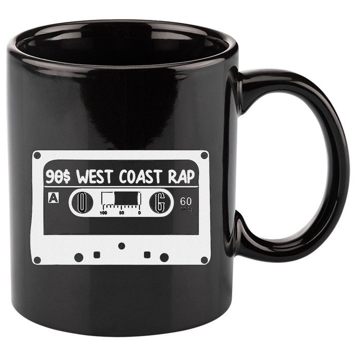 90s Music West Coast Hip Hop Cassette 11oz C Handle Ceramic Mug