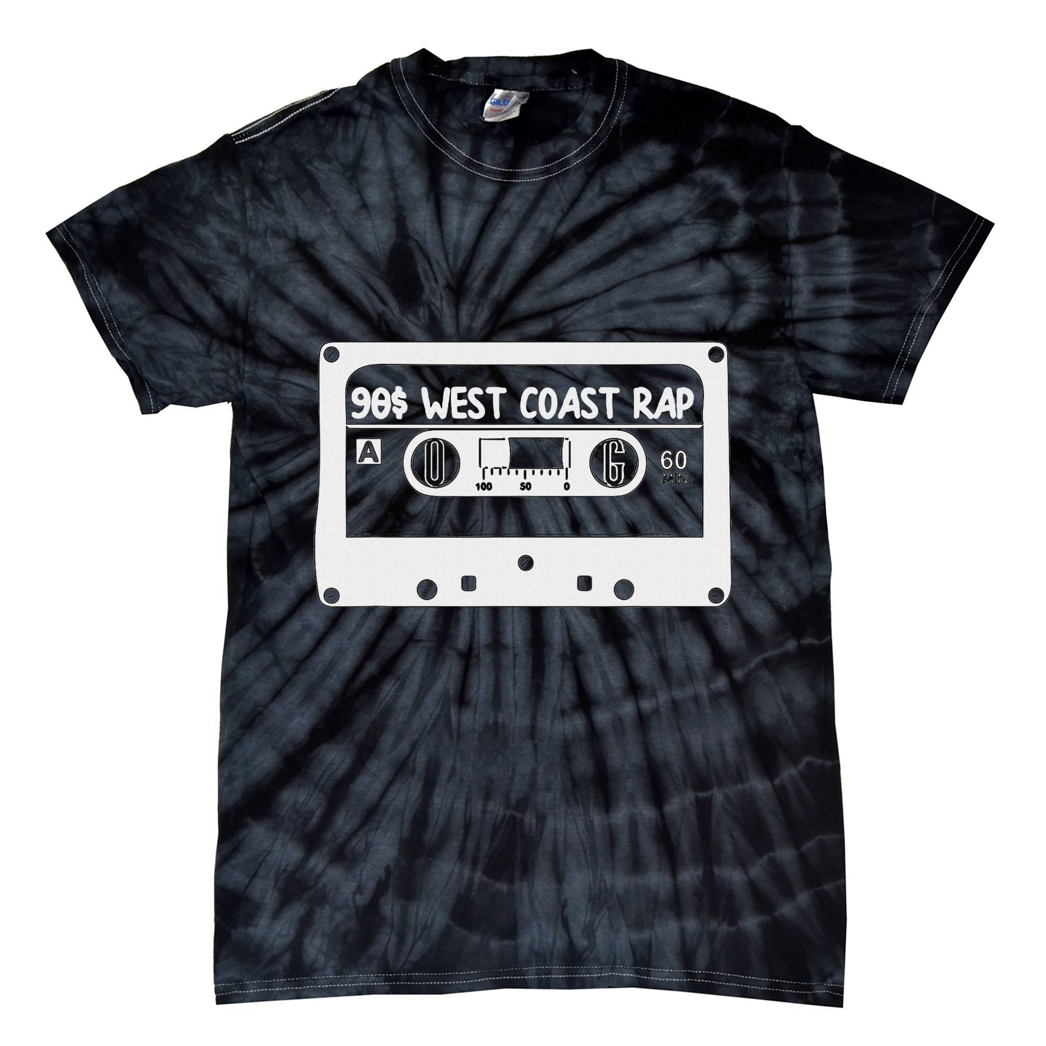 90s Music West Coast Hip Hop Cassette Tie-Dye T-Shirt