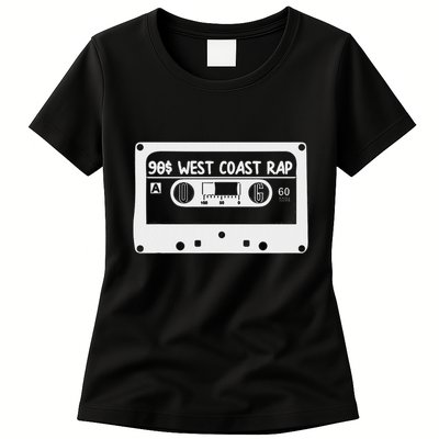 90s Music West Coast Hip Hop Cassette Womens T-Shirt