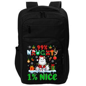 99% Naughty 1% Nice Christmas Colorful Reindeer Cat Cool Gift Impact Tech Backpack