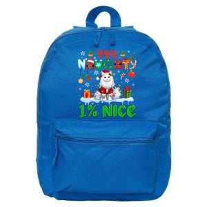 99% Naughty 1% Nice Christmas Colorful Reindeer Cat Cool Gift 16 in Basic Backpack