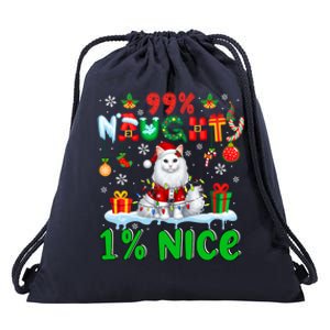 99% Naughty 1% Nice Christmas Colorful Reindeer Cat Cool Gift Drawstring Bag