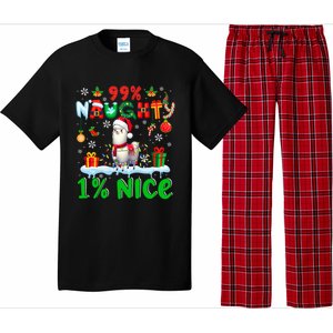 99% Naughty 1% Nice Christmas Colorful Reindeer Llama Meaningful Gift Pajama Set