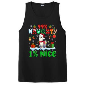 99% Naughty 1% Nice Christmas Colorful Reindeer Llama Meaningful Gift PosiCharge Competitor Tank