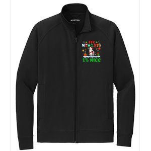 99% Naughty 1% Nice Christmas Colorful Reindeer Llama Meaningful Gift Stretch Full-Zip Cadet Jacket