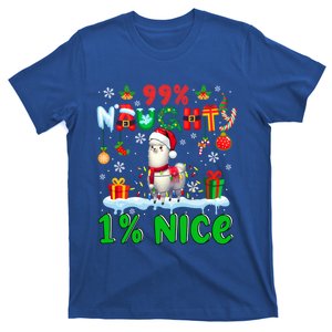 99% Naughty 1% Nice Christmas Colorful Reindeer Llama Meaningful Gift T-Shirt