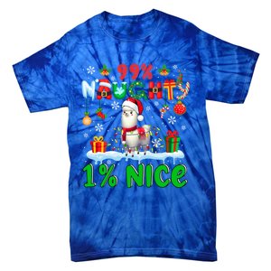 99% Naughty 1% Nice Christmas Colorful Reindeer Llama Meaningful Gift Tie-Dye T-Shirt