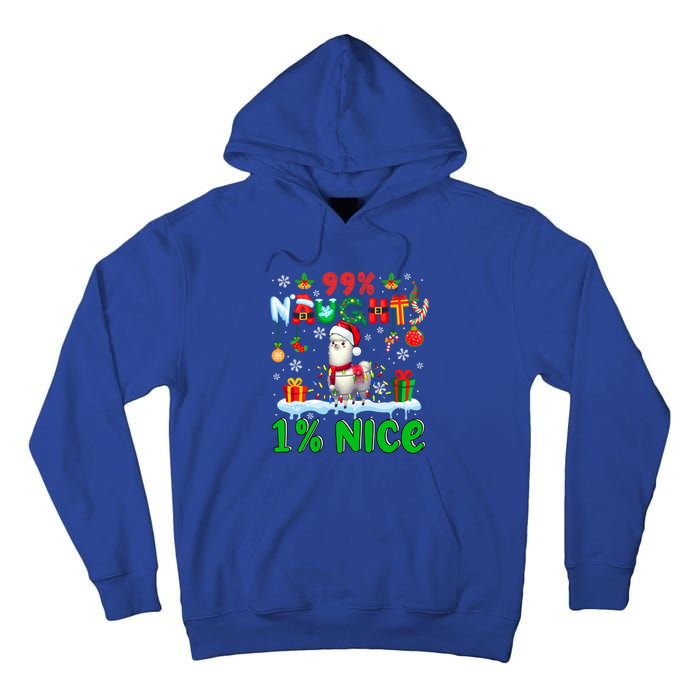 99% Naughty 1% Nice Christmas Colorful Reindeer Llama Meaningful Gift Tall Hoodie