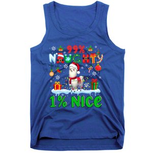 99% Naughty 1% Nice Christmas Colorful Reindeer Llama Meaningful Gift Tank Top