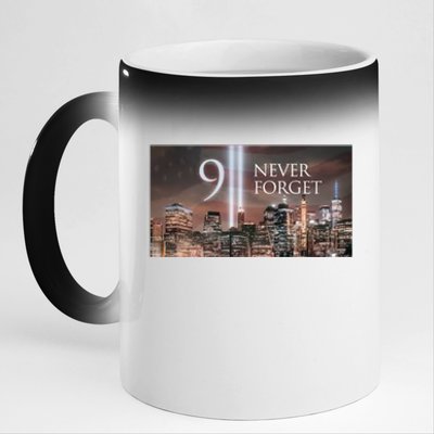 911 never forget 11oz Black Color Changing Mug