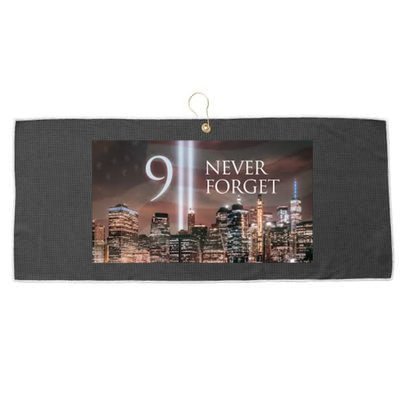 911 never forget Large Microfiber Waffle Golf Towel