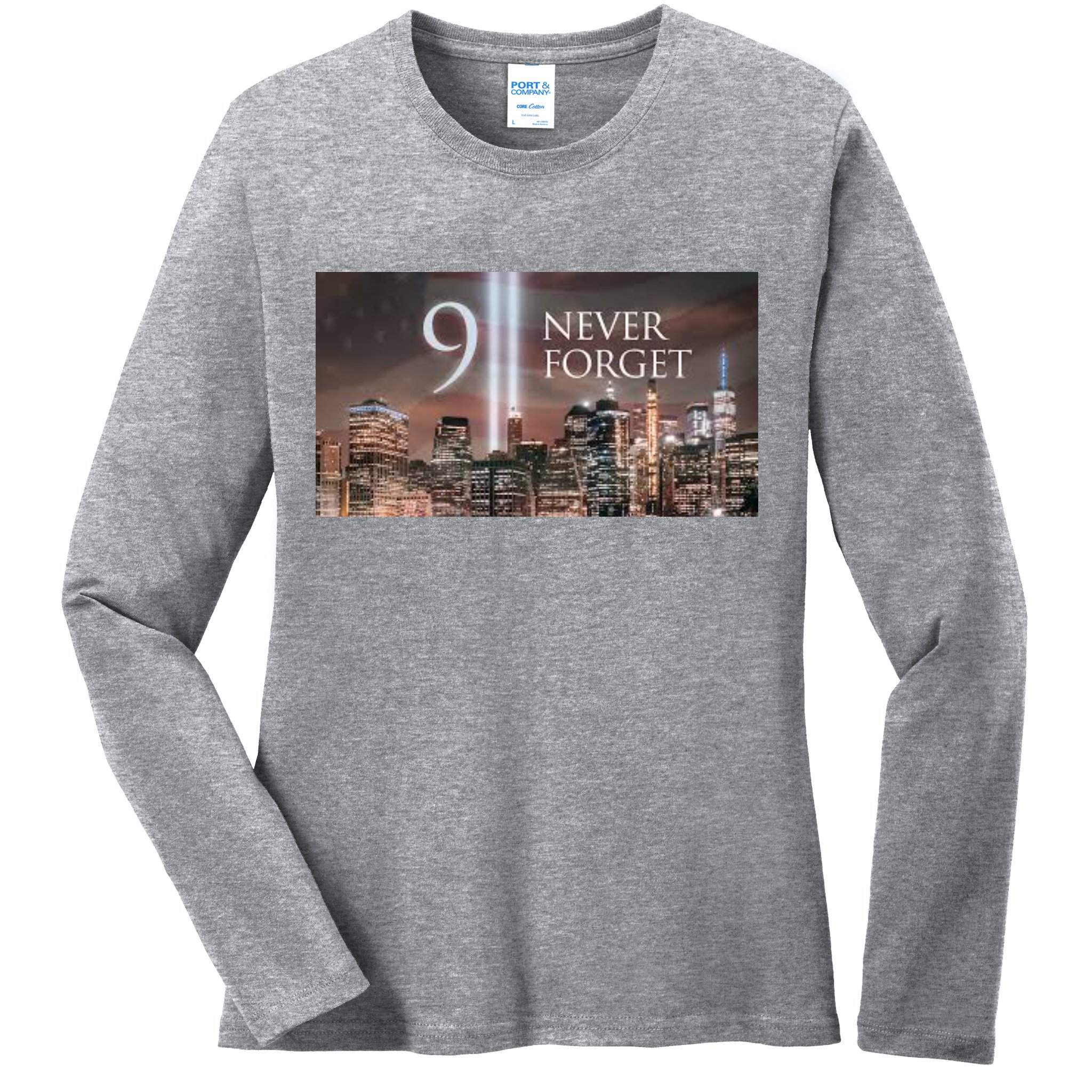 911 never forget Ladies Long Sleeve Shirt
