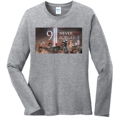 911 never forget Ladies Long Sleeve Shirt