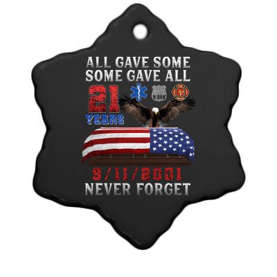 911 Never Forget 21st Anniversary Firefighters Outfits Ceramic Star Ornament