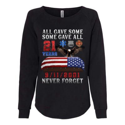 911 Never Forget 21st Anniversary Firefighters Outfits Womens California Wash Sweatshirt