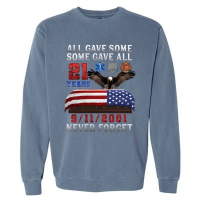 911 Never Forget 21st Anniversary Firefighters Outfits Garment-Dyed Sweatshirt