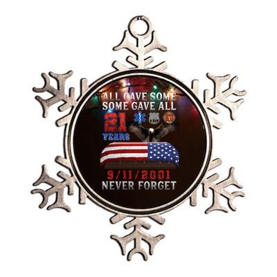 911 Never Forget 21st Anniversary Firefighters Outfits Metallic Star Ornament