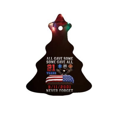 911 Never Forget 21st Anniversary Firefighters Outfits Ceramic Tree Ornament