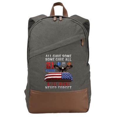 911 Never Forget 21st Anniversary Firefighters Outfits Cotton Canvas Backpack