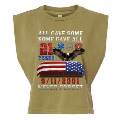 911 Never Forget 21st Anniversary Firefighters Outfits Garment-Dyed Women's Muscle Tee